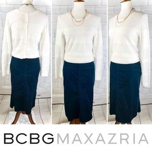 { BCBG MaxAzria } “Lori” Flounce Corduroy Skirt